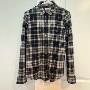 Faherty Black and White Plaid Button Down Shirt